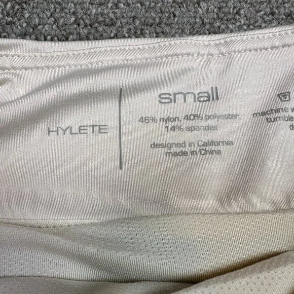 Hylete Olive Green Cream White Scalloped Running Short Women's Size Small - Picture 2 of 6